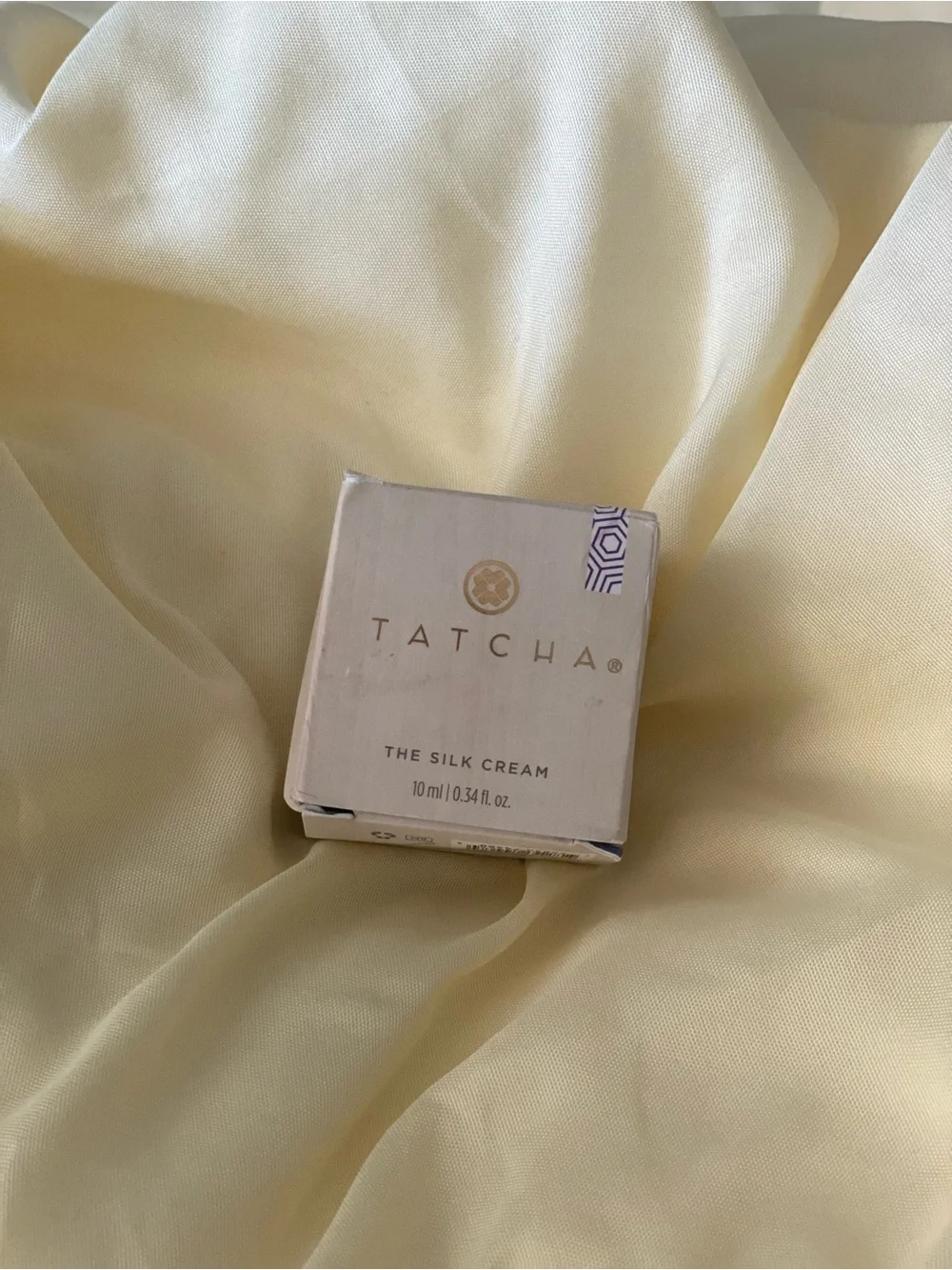 Tatcha Silk Cream Box in Light Beige with Gold Logo